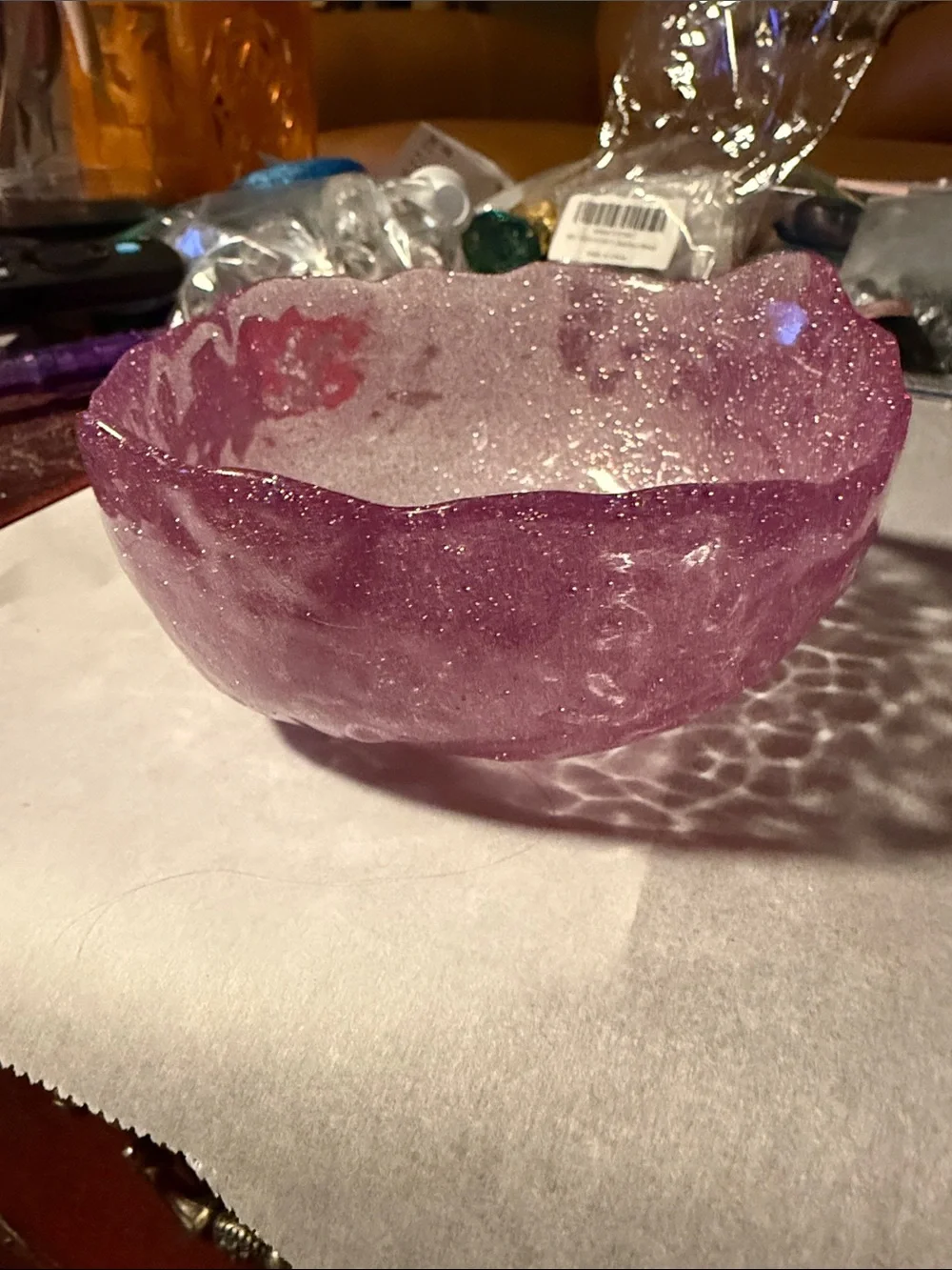 Shimmery Lavender Pink Decorative Bath Bowl